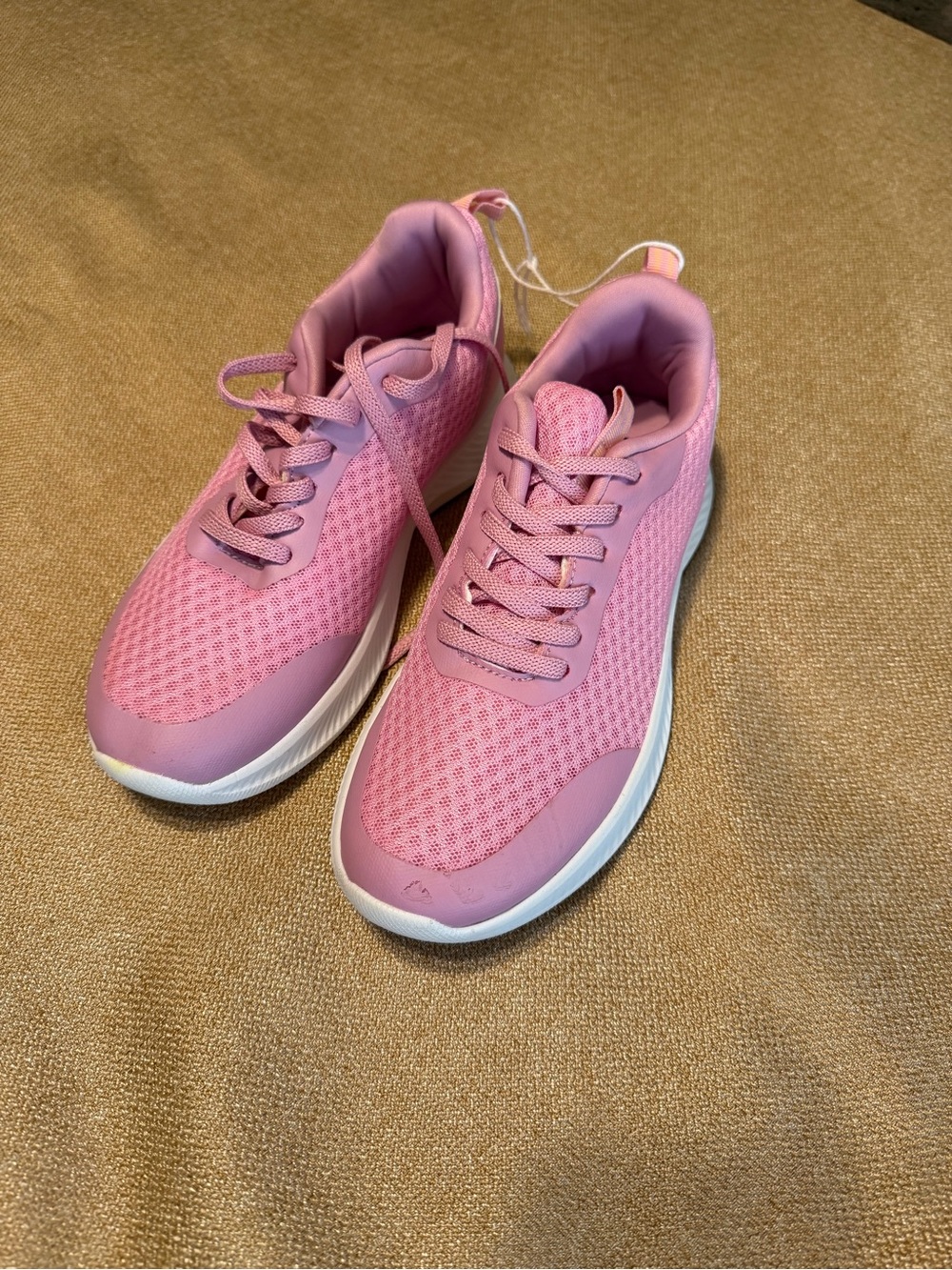 Women’s Lightweight Pink Knit Walking Sneakers crane memory foam sneakers size 8